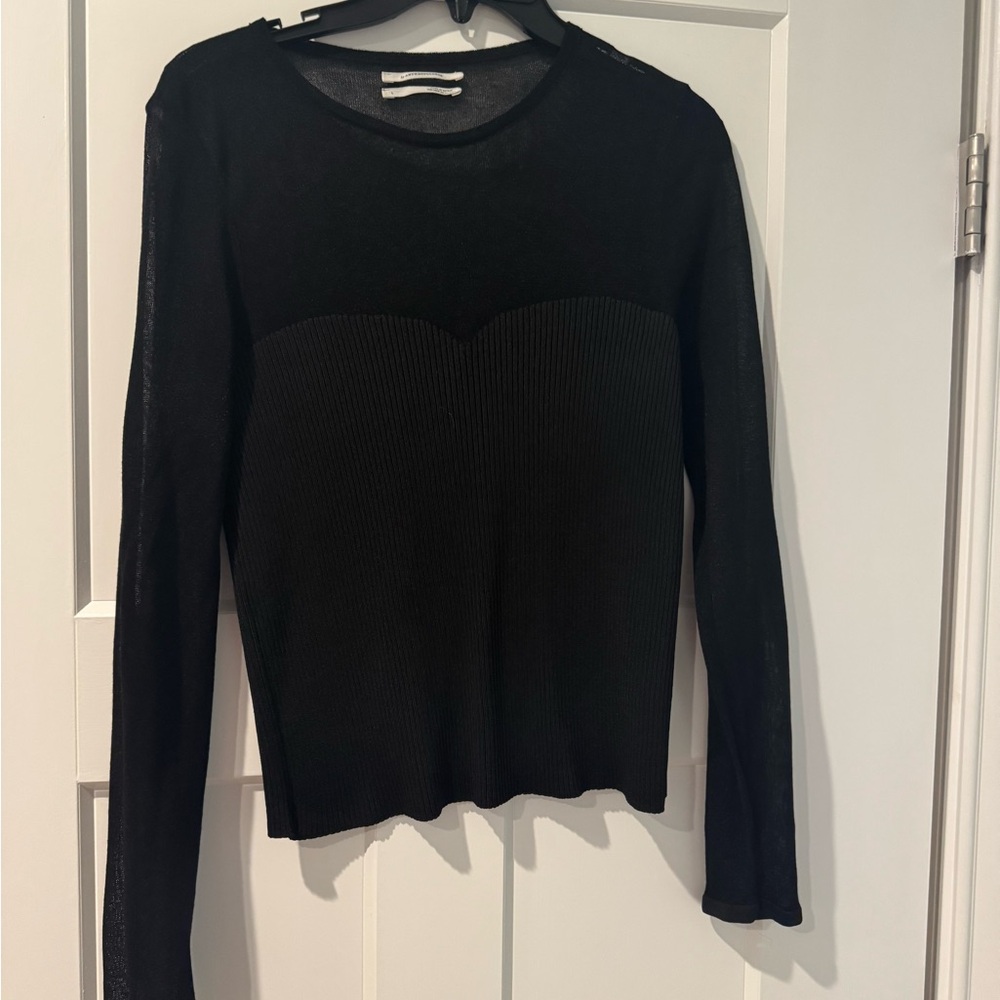 Anthropologie Elegant Black Crew Neck Sweater